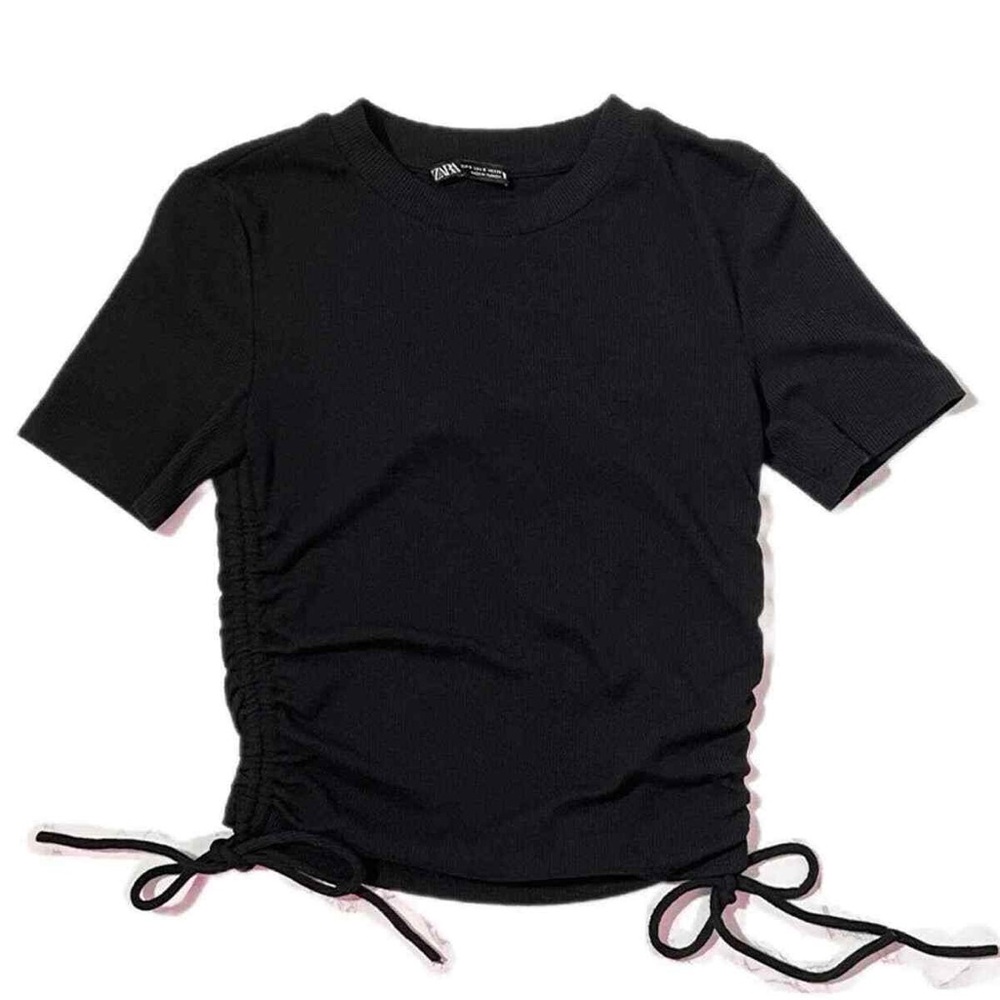 Black Kids Shirt with Side Ties